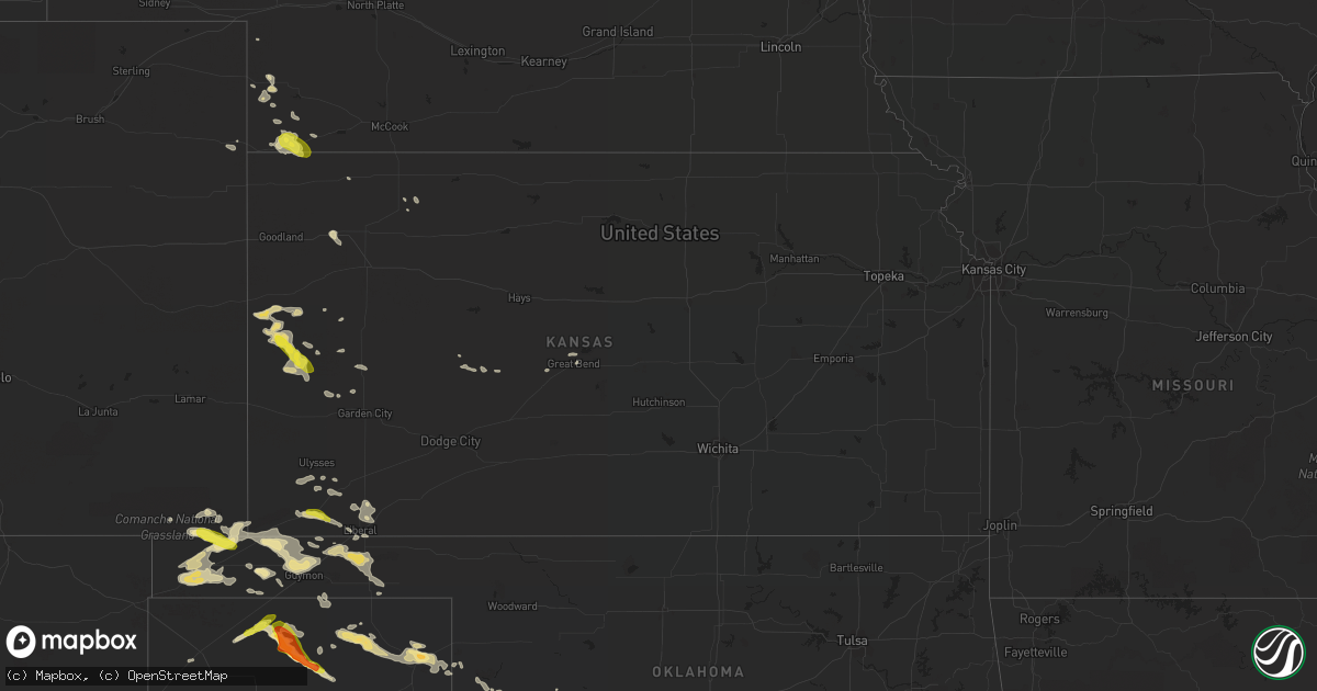 Hail map in Kansas on August 17, 2017