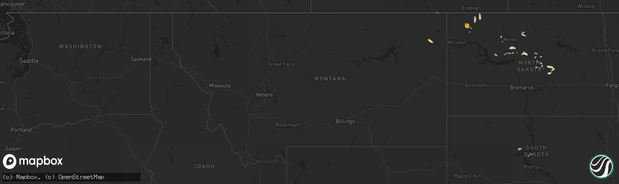 Hail map in Montana on August 17, 2017