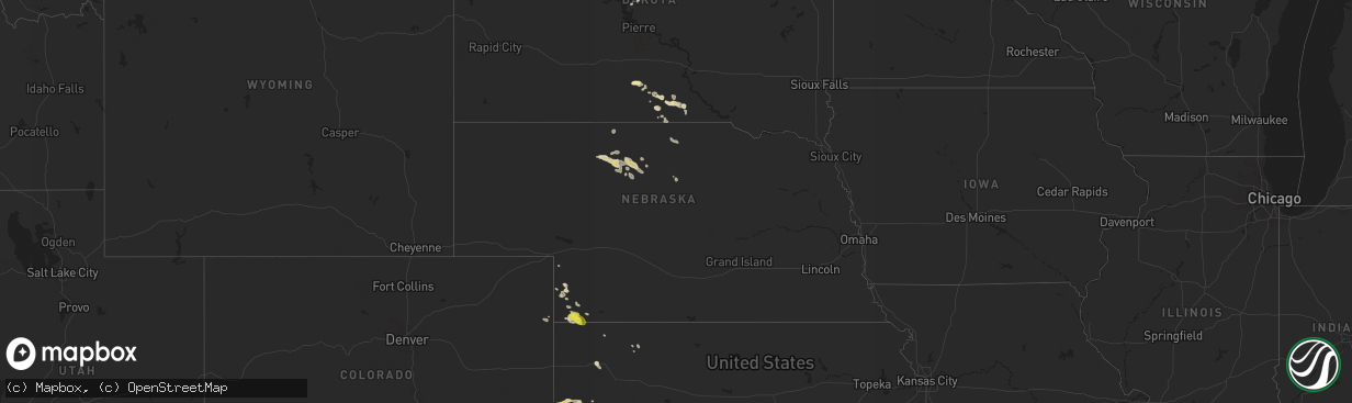 Hail map in Nebraska on August 17, 2017