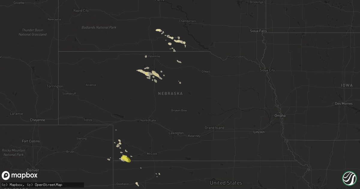 Hail map in Nebraska on August 17, 2017
