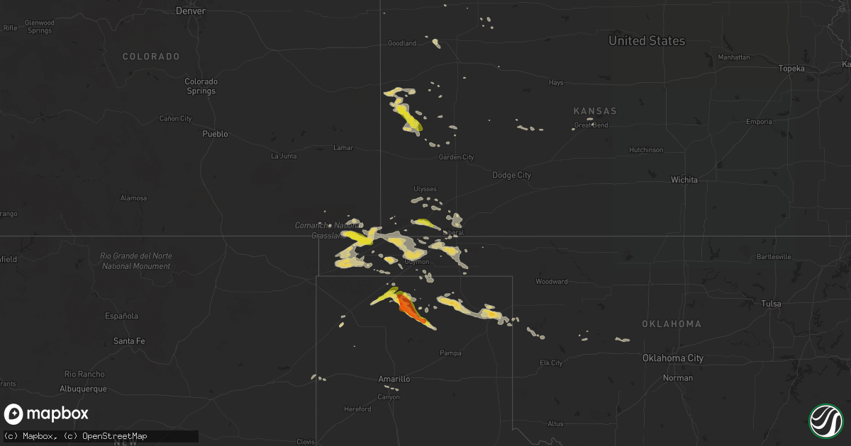 Hail map on August 17, 2017