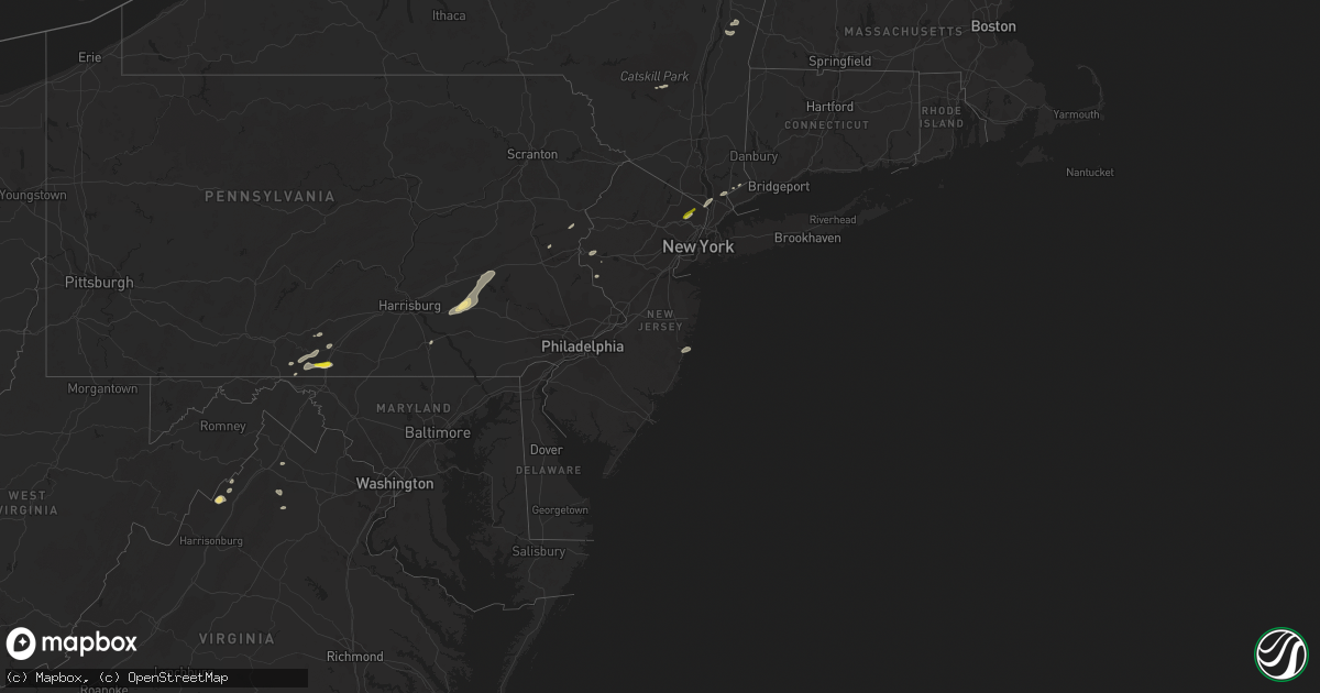Hail map in New Jersey on August 17, 2018