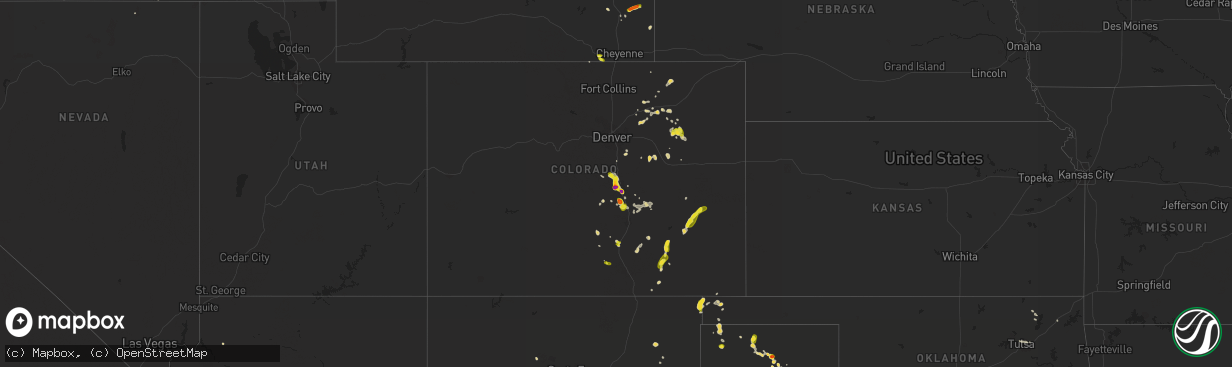 Hail map on August 17, 2018