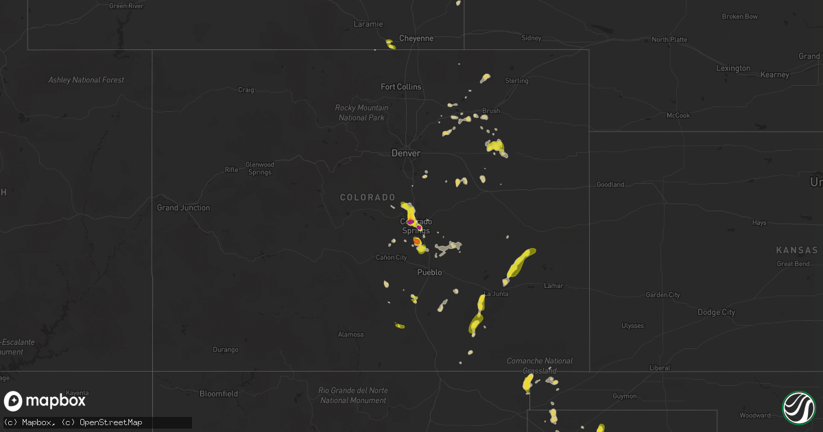 Hail map on August 17, 2018