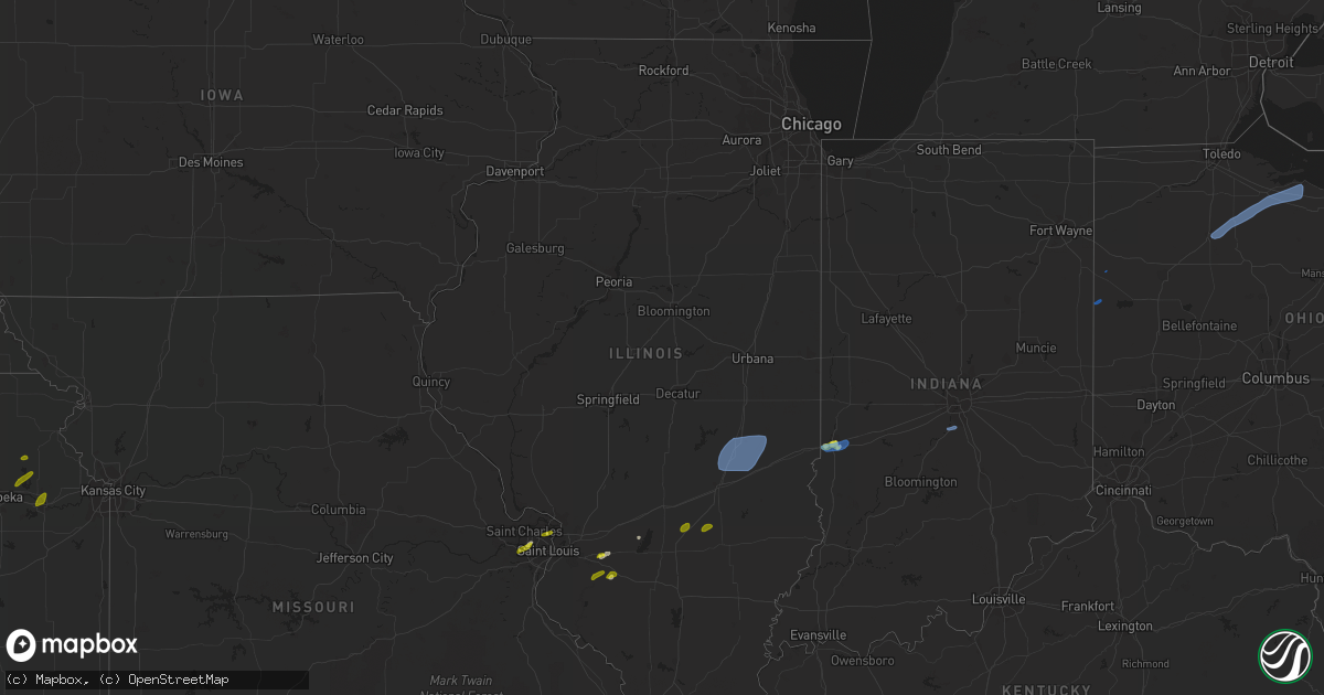 Hail map in Illinois on August 17, 2019