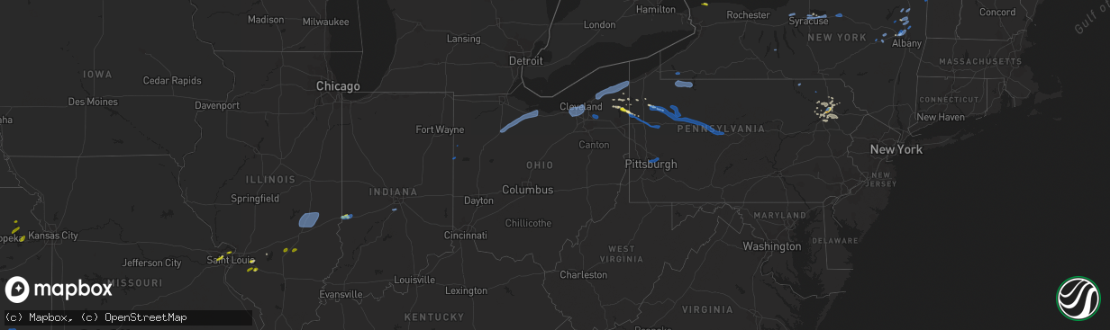 Hail map in Ohio on August 17, 2019