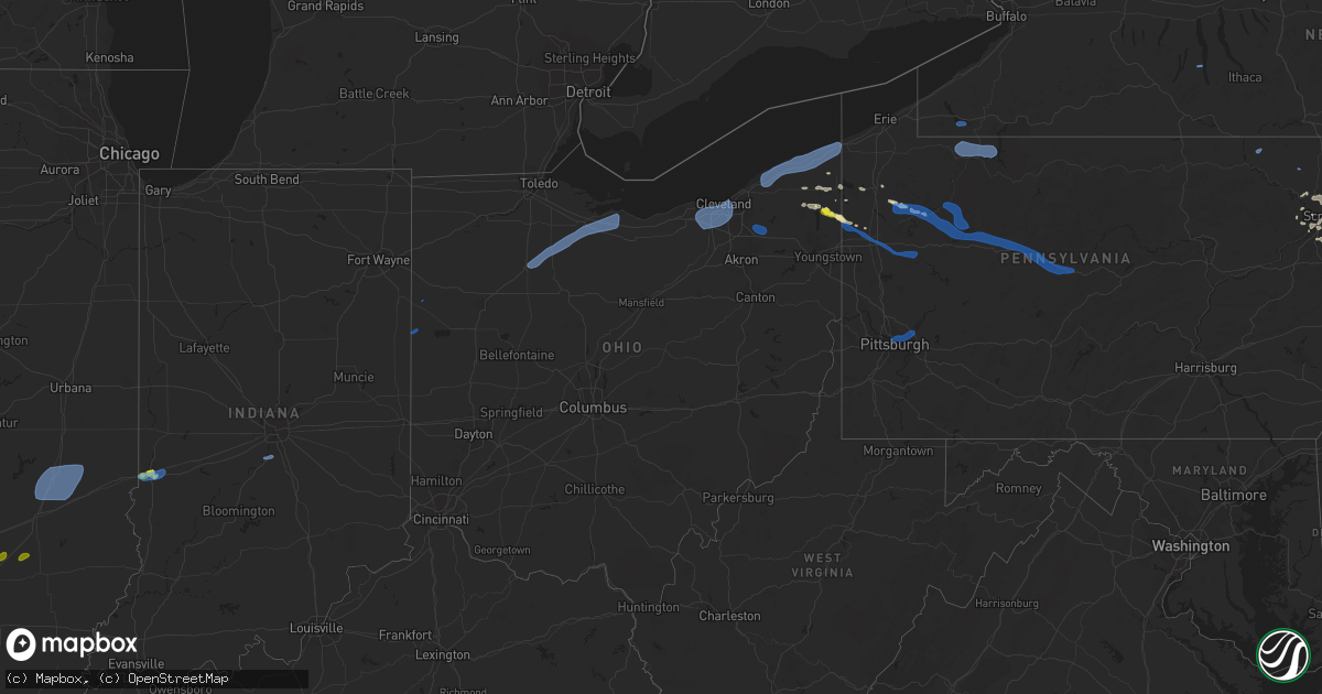 Hail map in Ohio on August 17, 2019