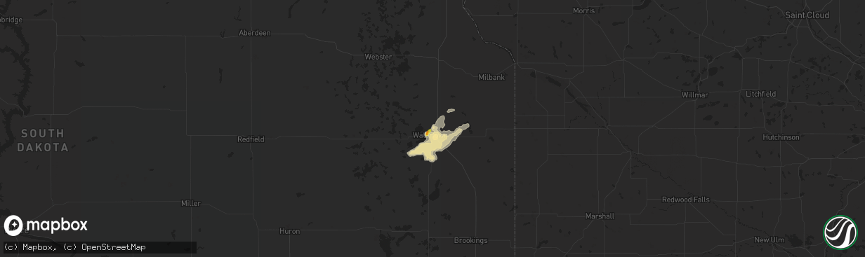 Hail map in Watertown, SD on August 17, 2019