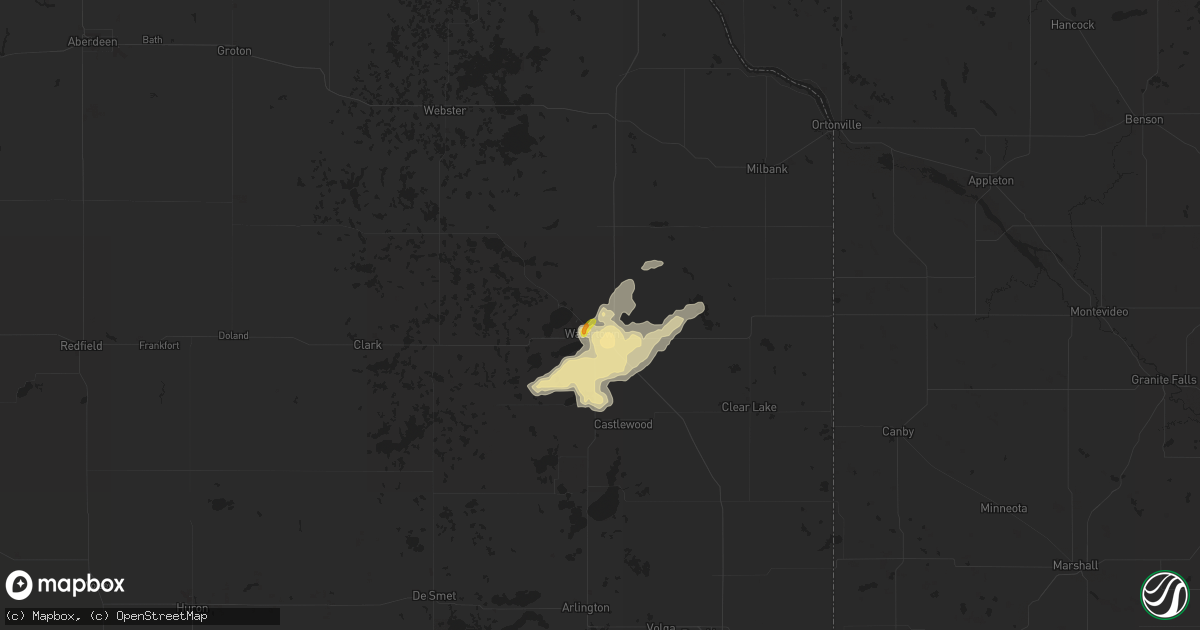 Hail map in Watertown, SD on August 17, 2019