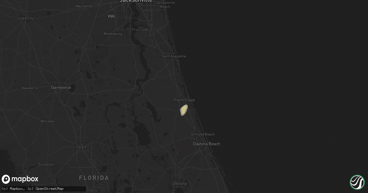 Hail map in Palm Coast, FL on August 17, 2020