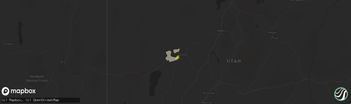 Hail map in Hinckley, UT on August 17, 2021