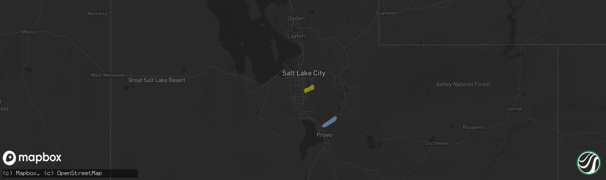 Hail map in Midvale, UT on August 17, 2021