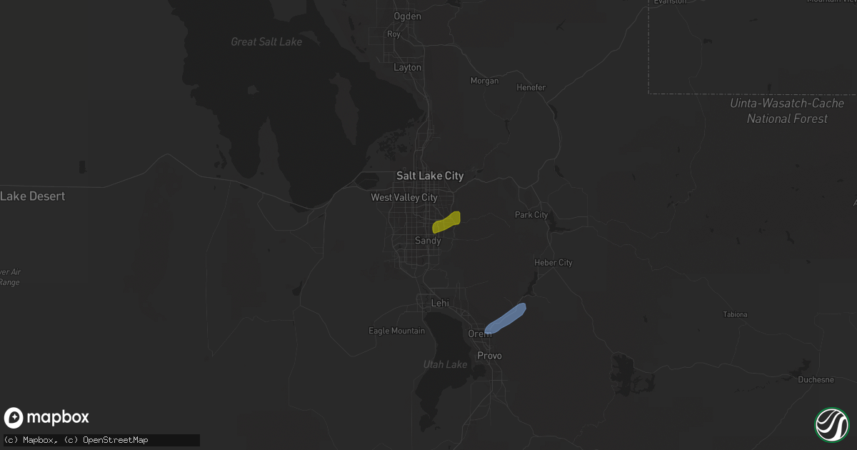 Hail map in Midvale, UT on August 17, 2021