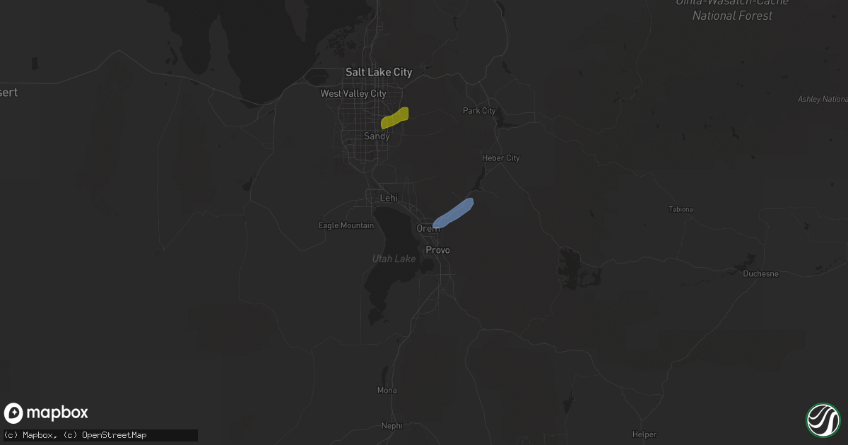 Hail map in Orem, UT on August 17, 2021