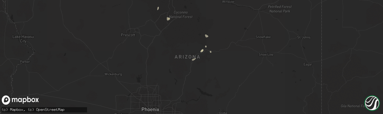 Hail map in Payson, AZ on August 17, 2021