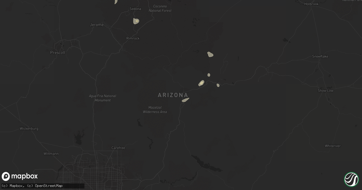 Hail map in Payson, AZ on August 17, 2021