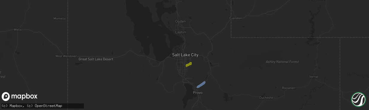 Hail map in Salt Lake City, UT on August 17, 2021