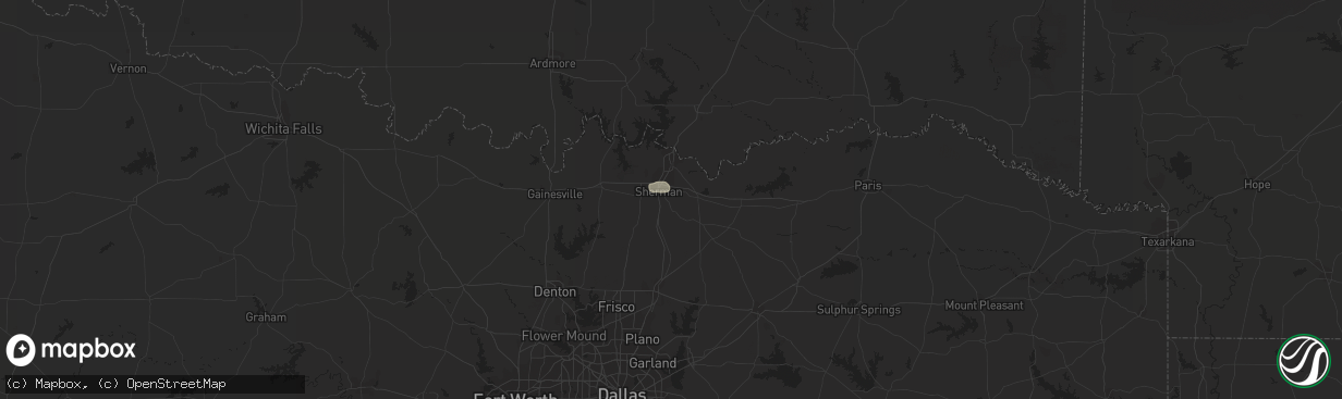 Hail map in Sherman, TX on August 17, 2021