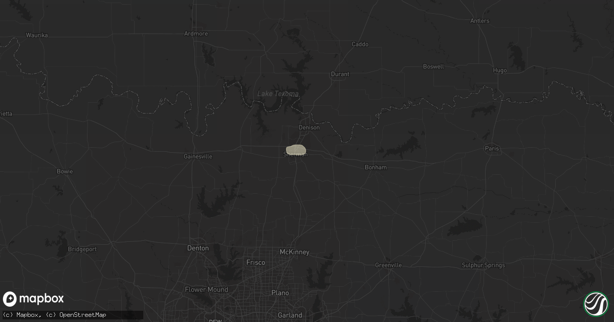 Hail map in Sherman, TX on August 17, 2021