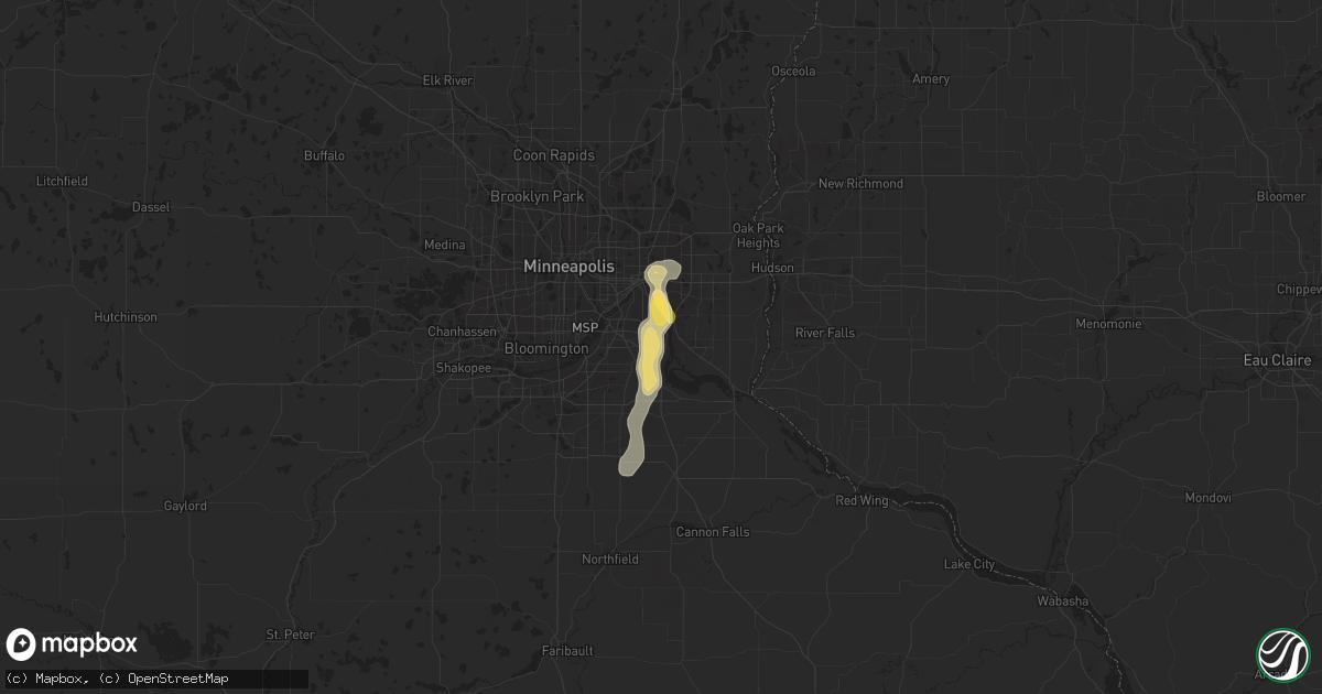 Hail map in Inver Grove Heights, MN on August 17, 2022
