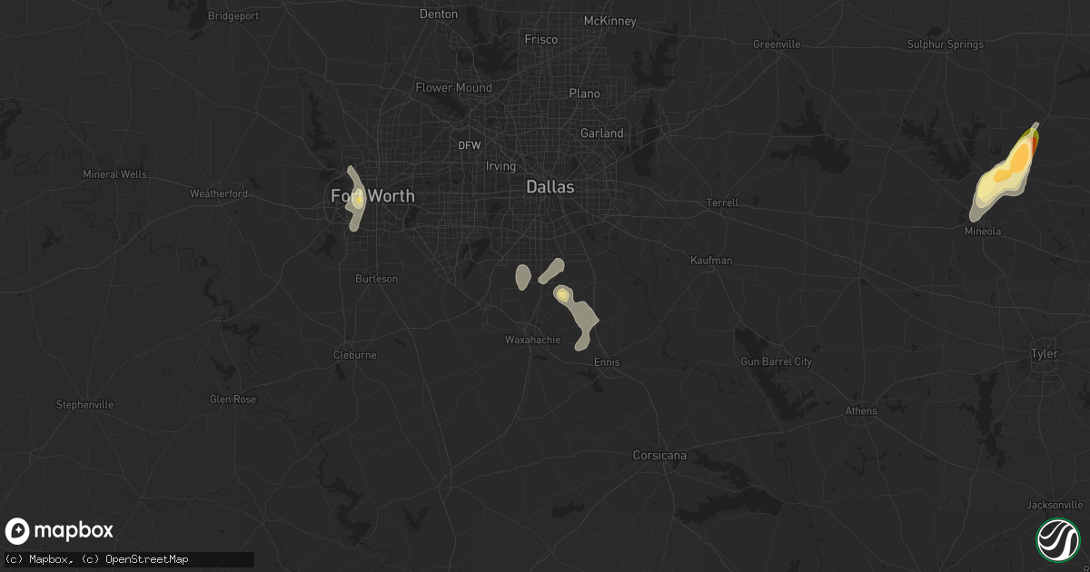 Hail map in Red Oak, TX on August 17, 2022