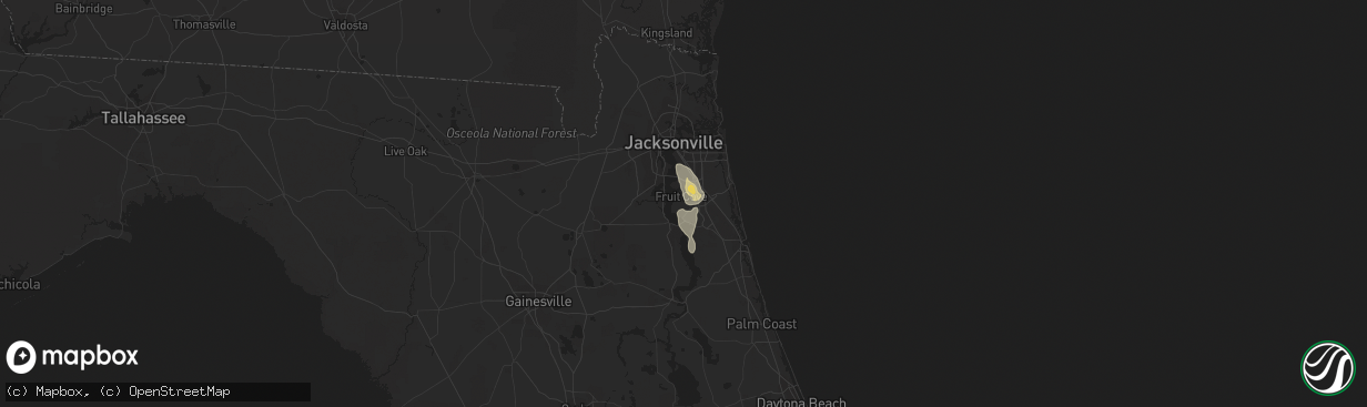 Hail map in Saint Johns, FL on August 17, 2022