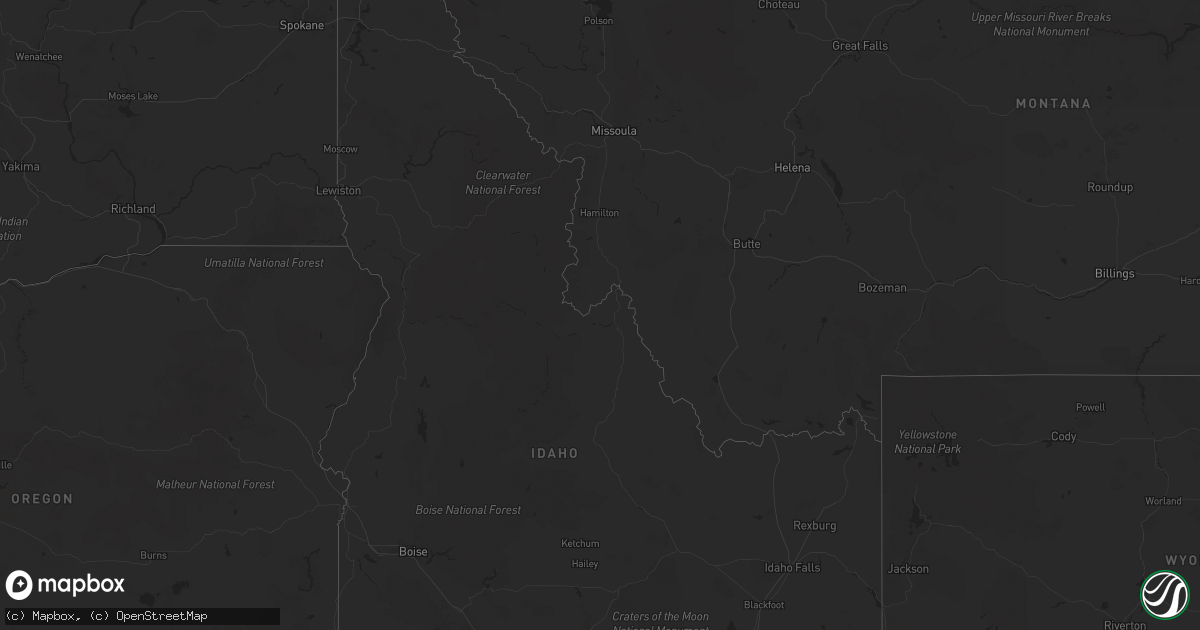Hail map in Idaho on August 17, 2023