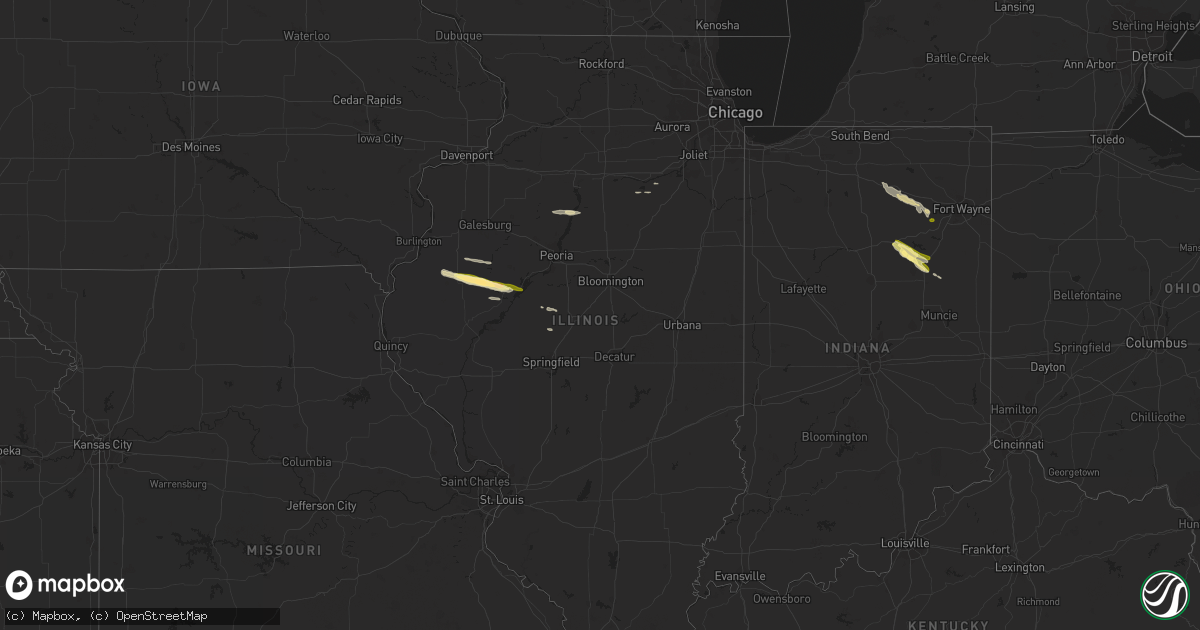 Hail map in Illinois on August 17, 2023
