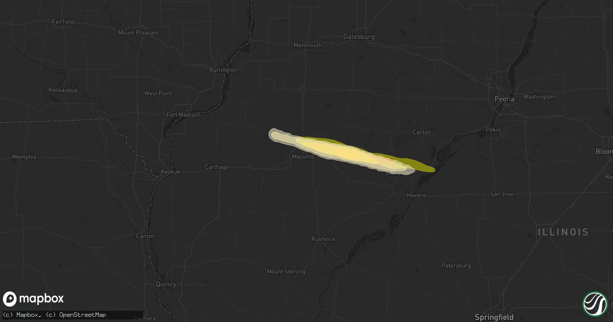 Hail map in Macomb, IL on August 17, 2023