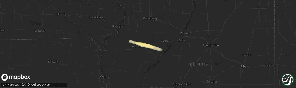 Hail map in Marietta, IL on August 17, 2023
