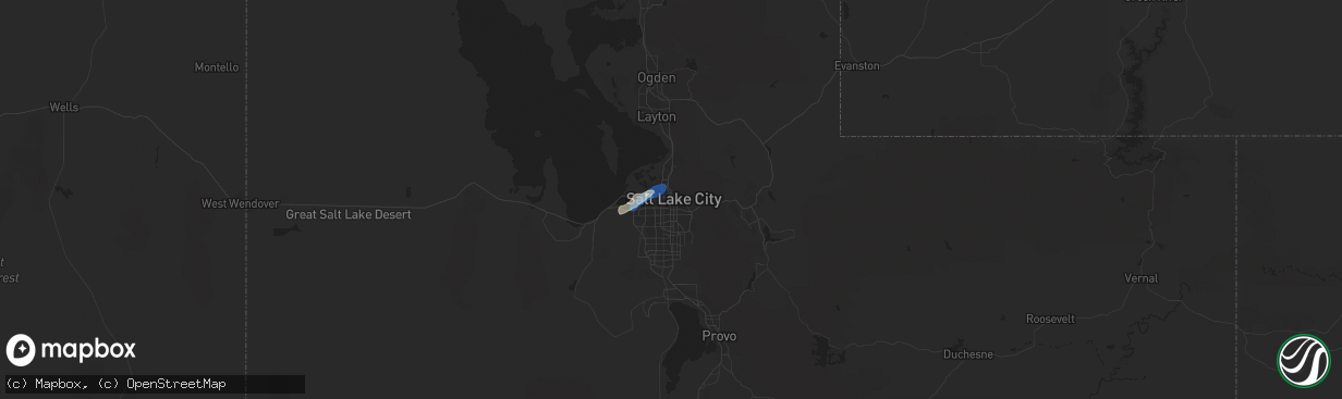 Hail map in Salt Lake City, UT on August 17, 2023