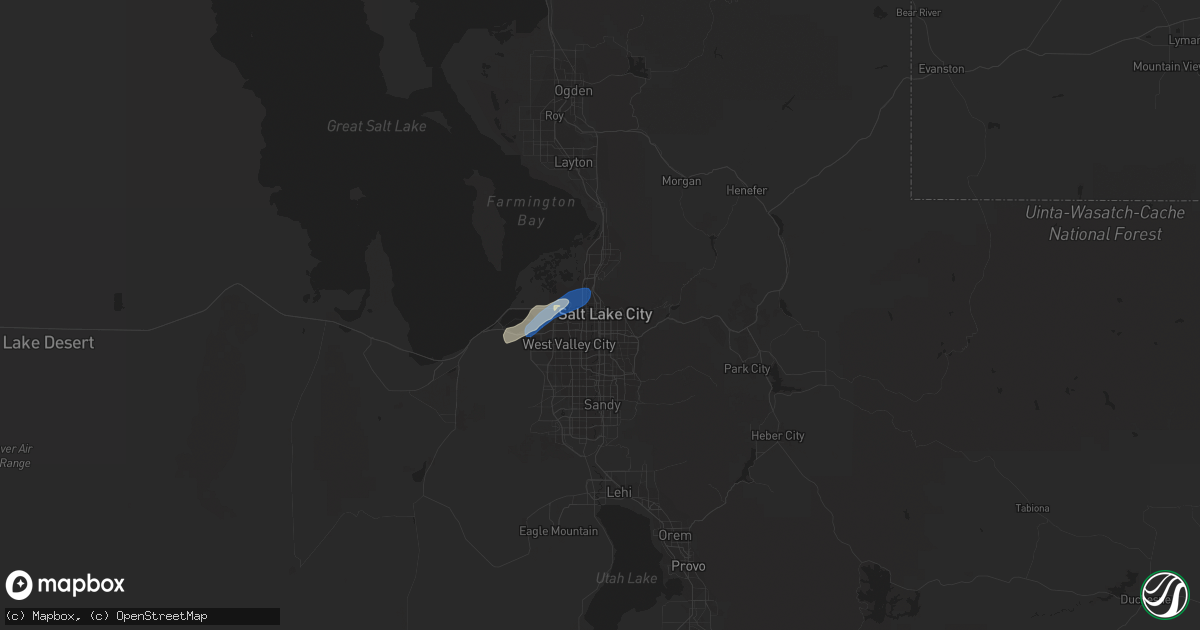 Hail map in Salt Lake City, UT on August 17, 2023