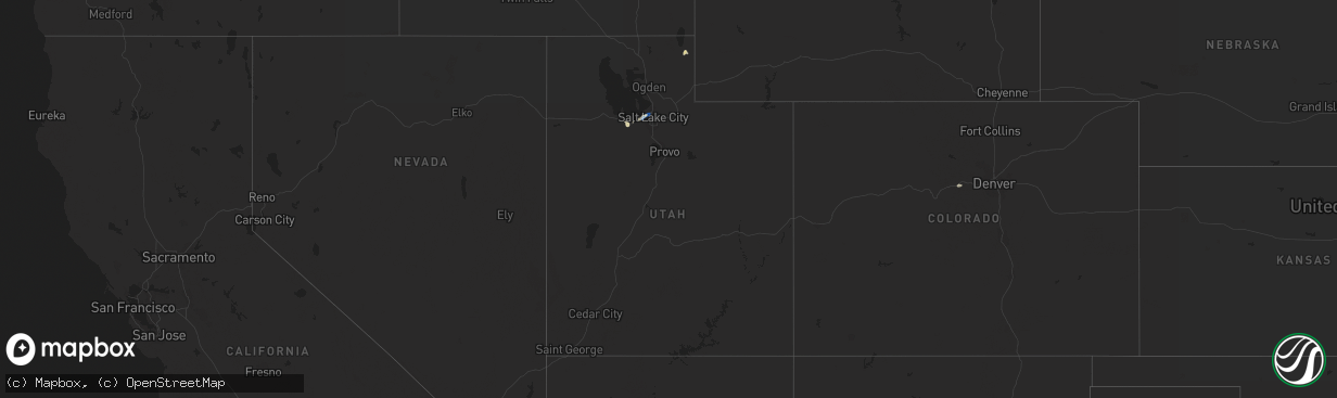 Hail map in Utah on August 17, 2023