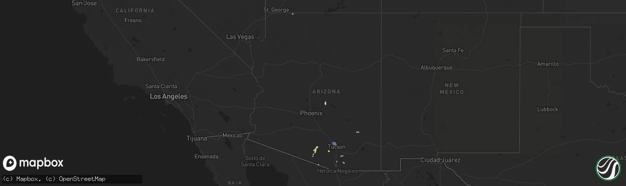 Hail map in Arizona on August 17, 2024