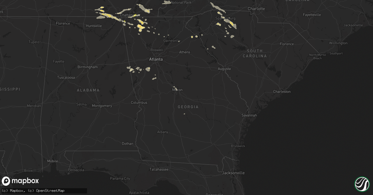 Hail map in Georgia on August 17, 2024