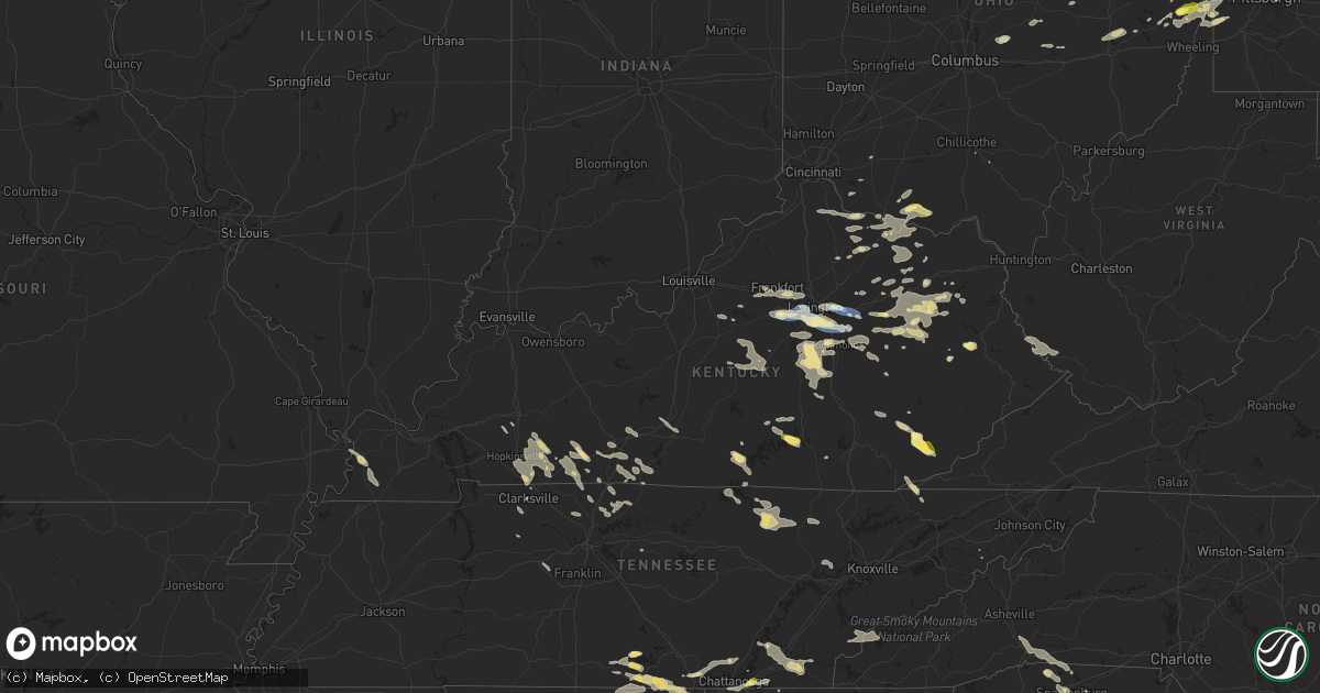 Hail map in Kentucky on August 17, 2024