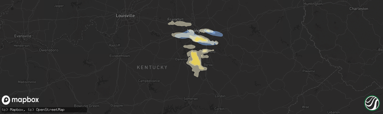 Hail map in Lancaster, KY on August 17, 2024