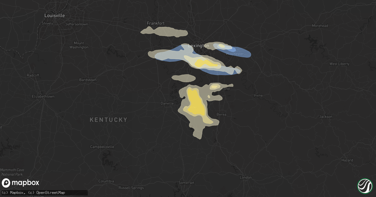 Hail map in Lancaster, KY on August 17, 2024