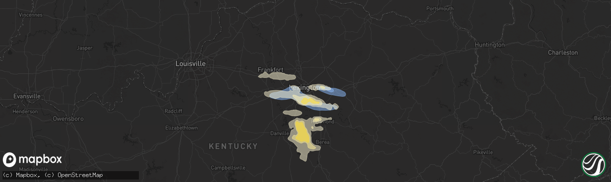 Hail map in Lexington, KY on August 17, 2024