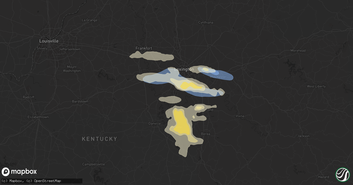 Hail map in Nicholasville, KY on August 17, 2024