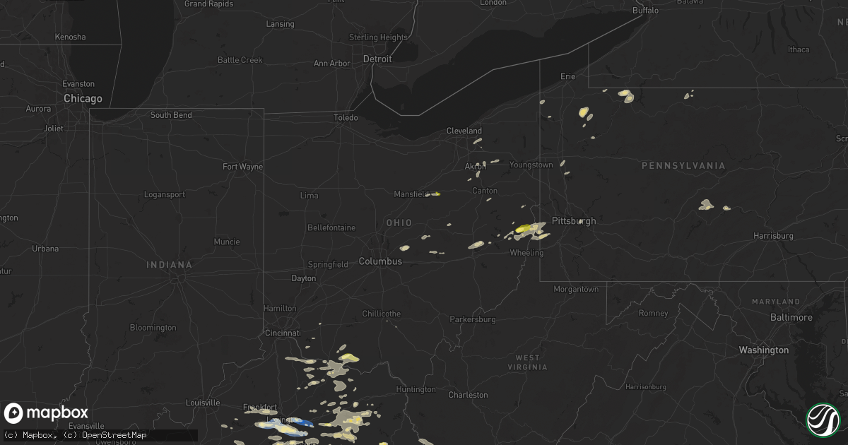 Hail map in Ohio on August 17, 2024