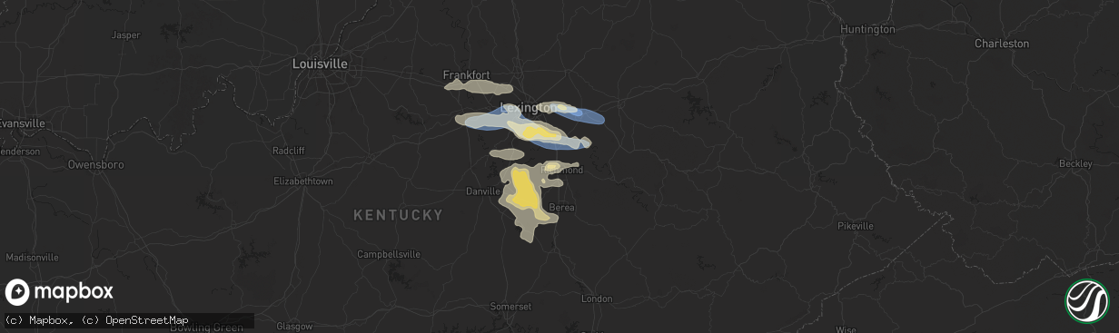 Hail map in Richmond, KY on August 17, 2024