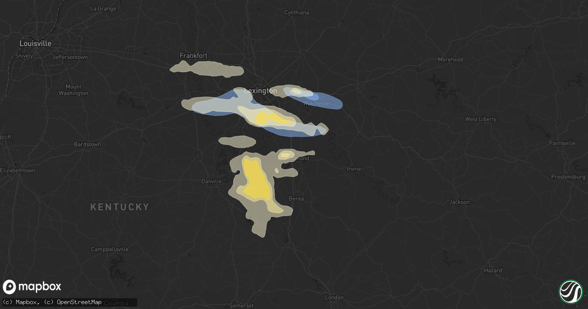 Hail map in Richmond, KY on August 17, 2024