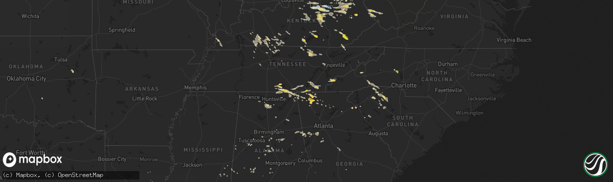 Hail map on August 17, 2024