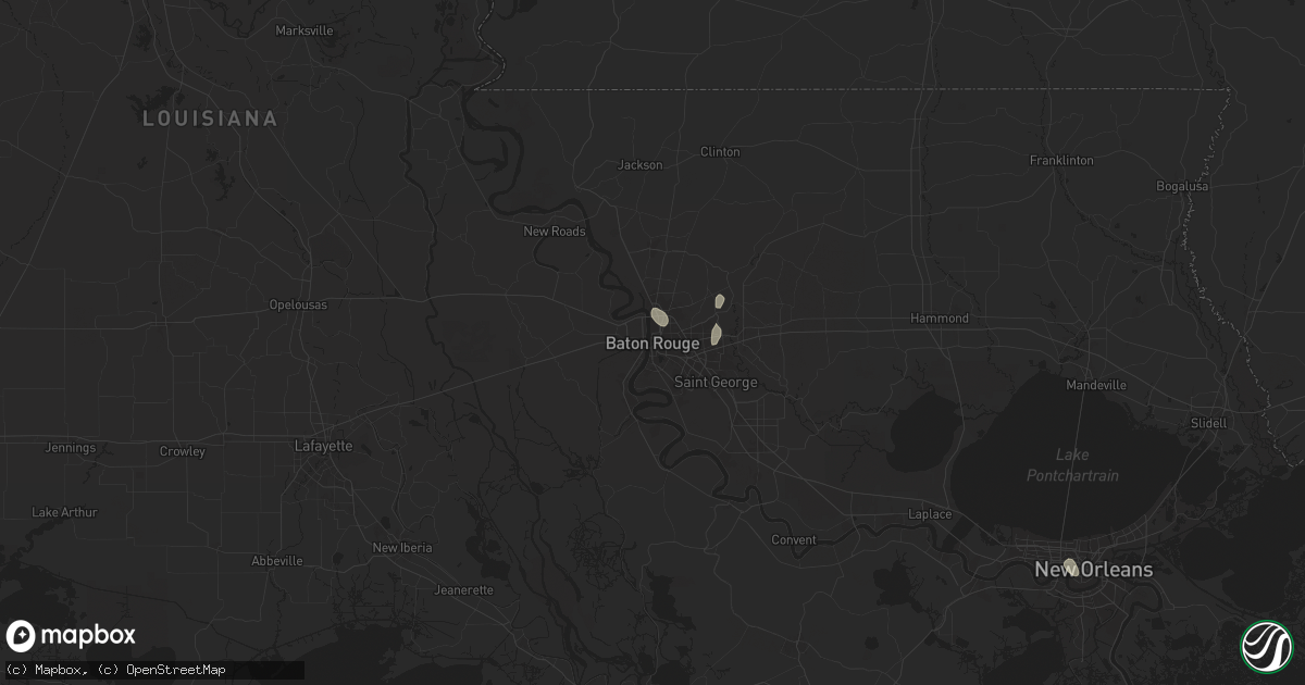 Hail map in Baton Rouge, LA on August 17, 2025