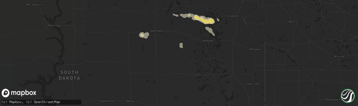 Hail map in Conde, SD on August 17, 2025