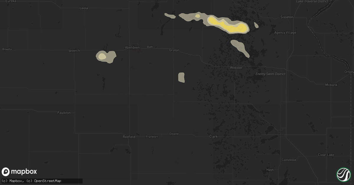 Hail map in Conde, SD on August 17, 2025