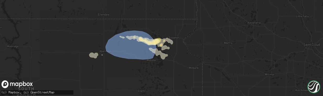 Hail map in Grenville, SD on August 17, 2025