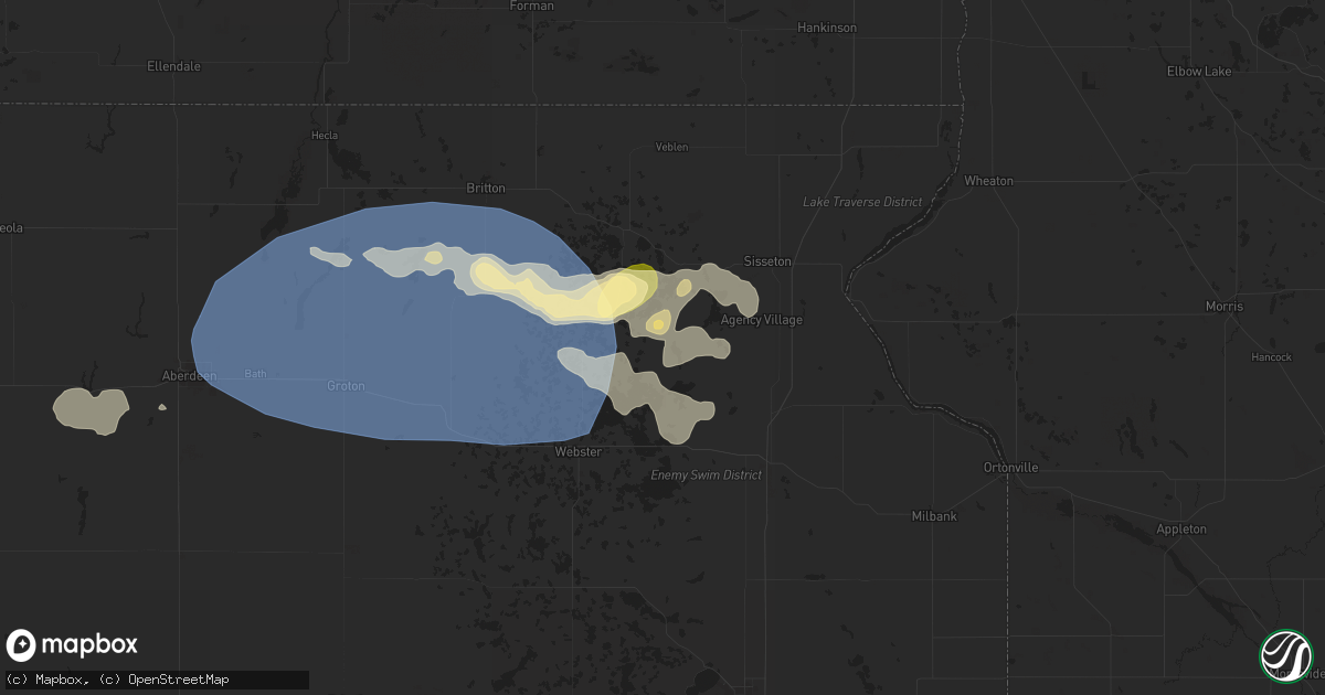 Hail map in Grenville, SD on August 17, 2025