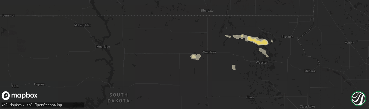 Hail map in Ipswich, SD on August 17, 2025